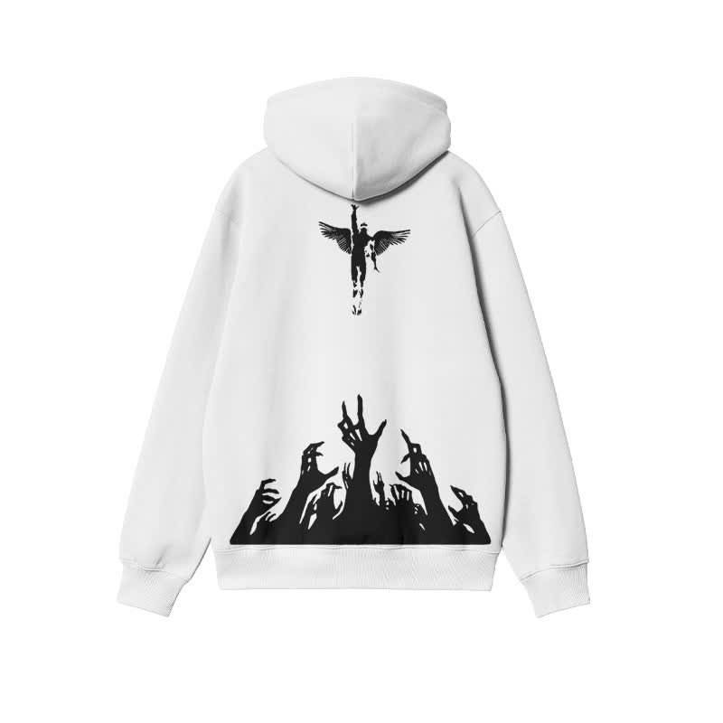 Unisex Faith Over Fear Print Hoodie - White - 2XL - image 1