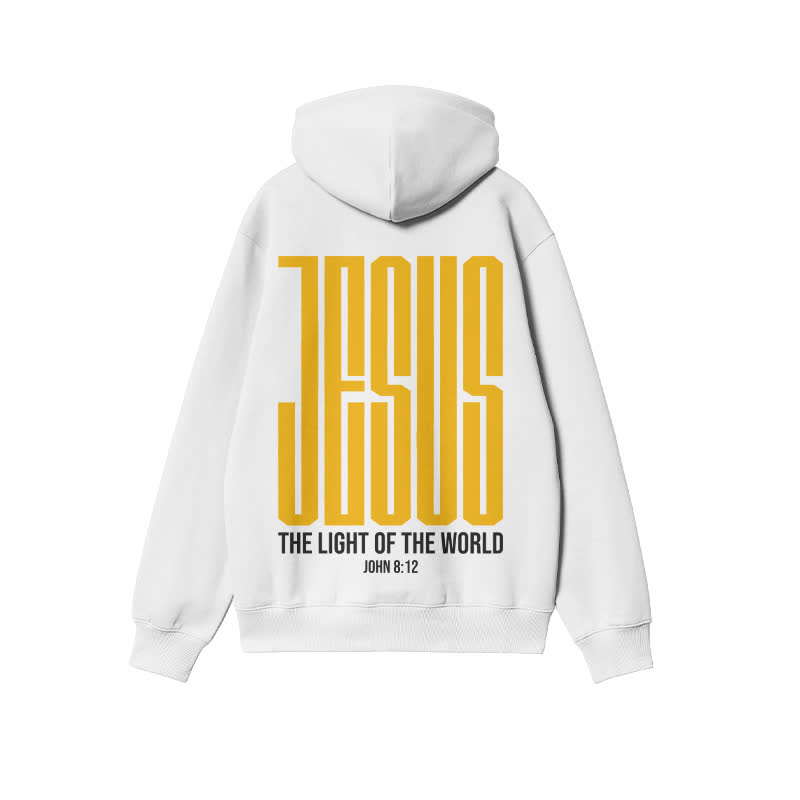 Unisex Jesus The Light Of The World Print Hoodie - White - 2XL - image 2