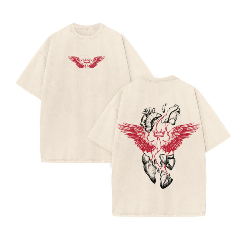 Unisex God Loves The World John 3:16 Print Acid Washed T-shirt - Beige - US20-22(3XL) - image 2