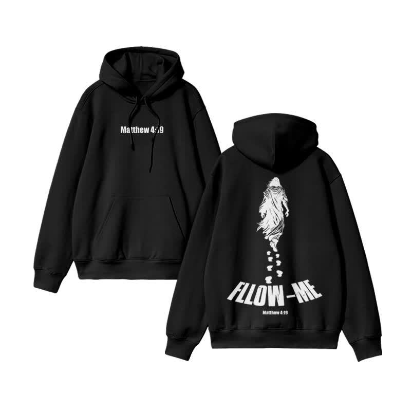 Unisex Fllow The Jesus Matthew 4:19 Print hoodie - Black - US16-18(2XL) - image 2