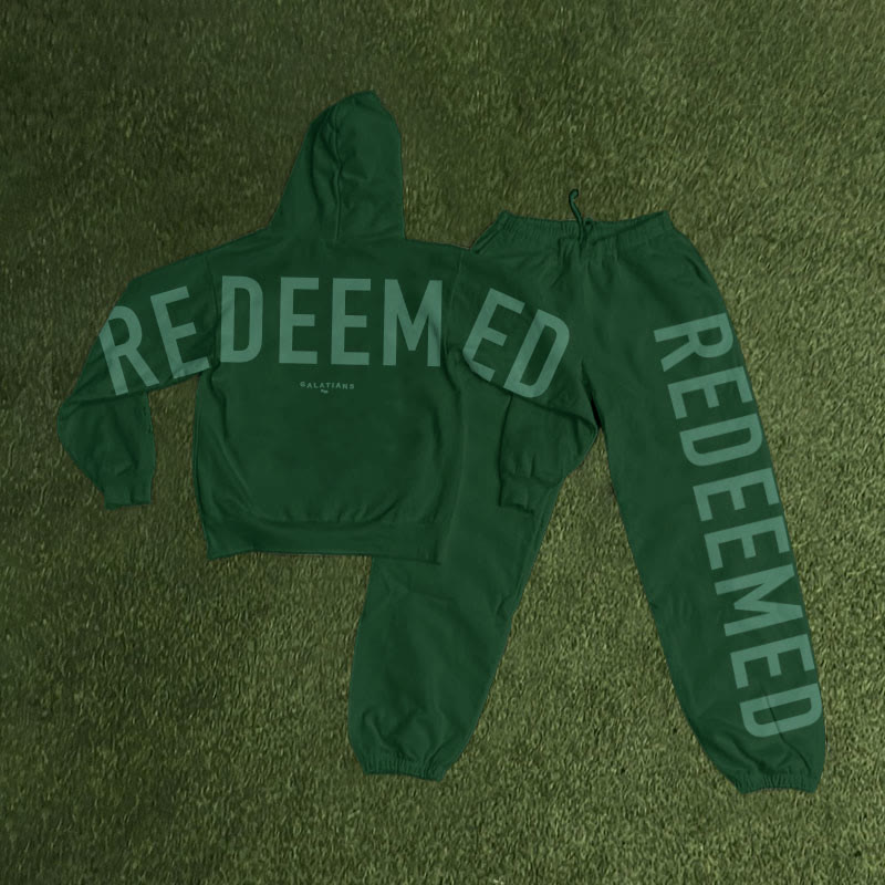Unisex Redeemed Galatians 2:20 Print Hoodie Set - Green - US16-18(2XL) - image 7