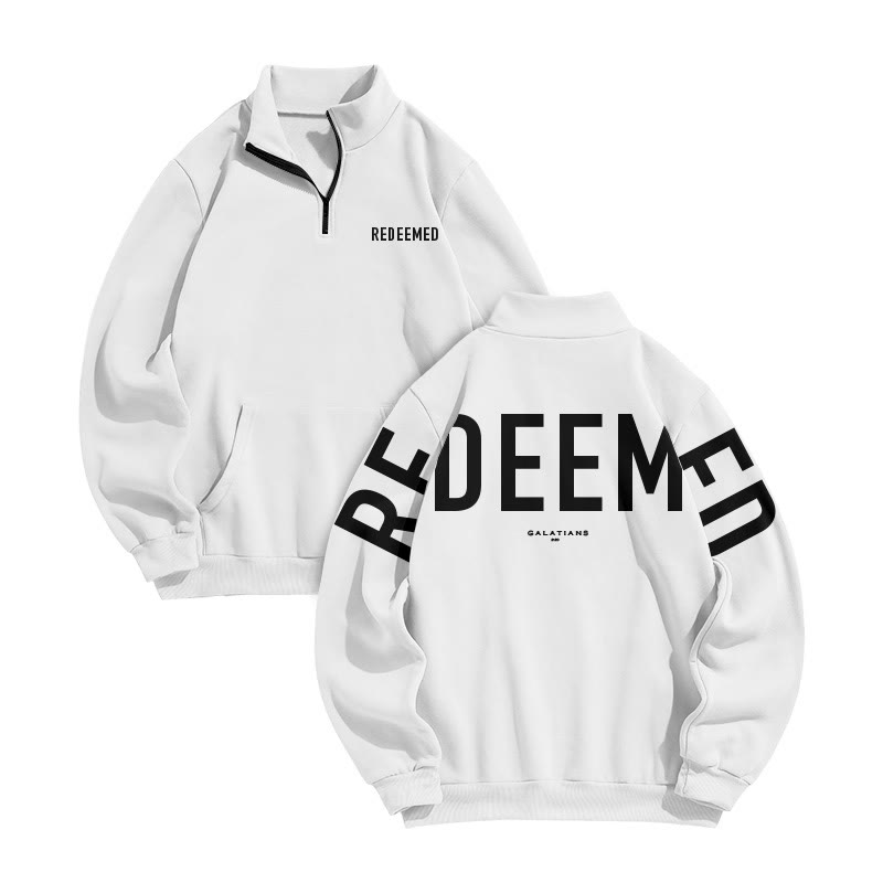Unisex Redeemed Galatians 2:20 Print Zip Sweatshirt - White - US16-18(2XL) - image 2