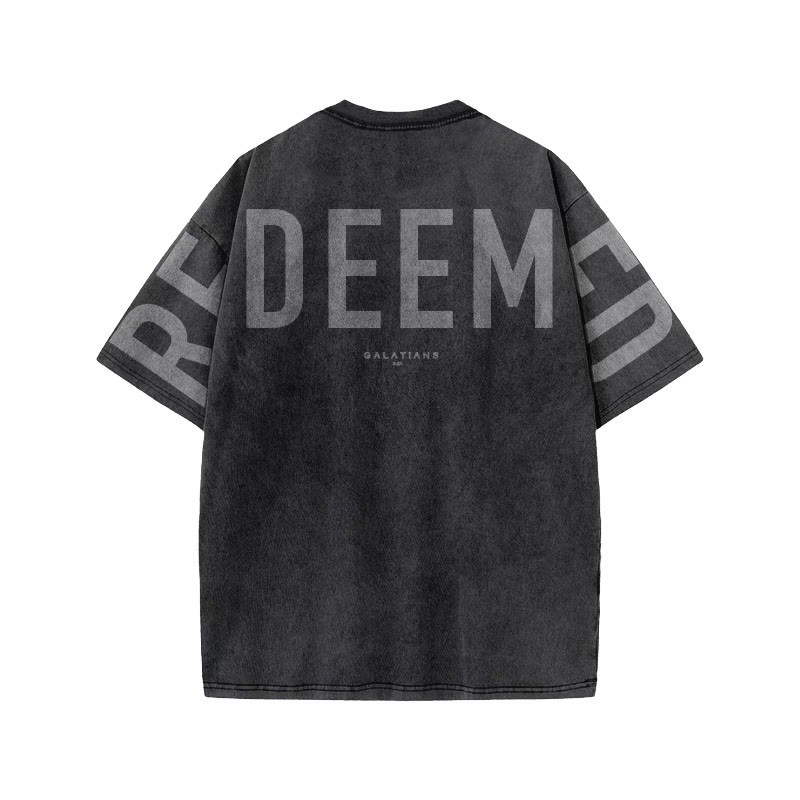 Unisex Redeemed Galatians 2:20 Print Acid Washed T-shirt - image 1
