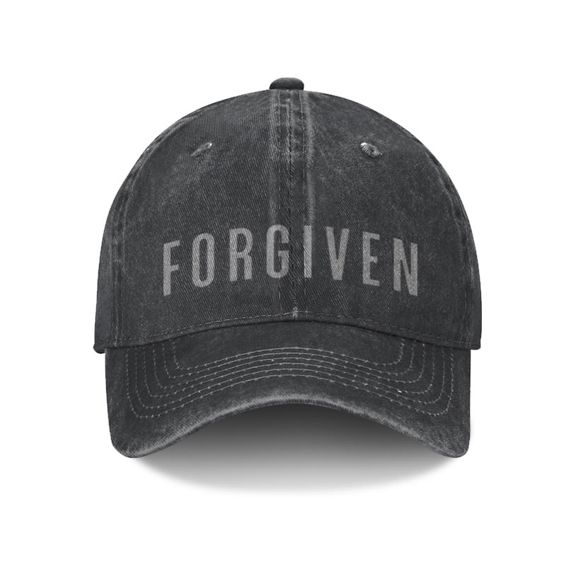 Unisex Forgiven Print Washed Cap - Black - one size - image 1