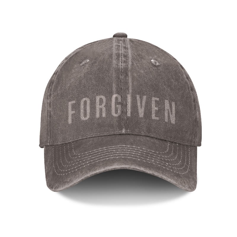 Unisex Forgiven Print Washed Cap - Coffee - one size - image 3