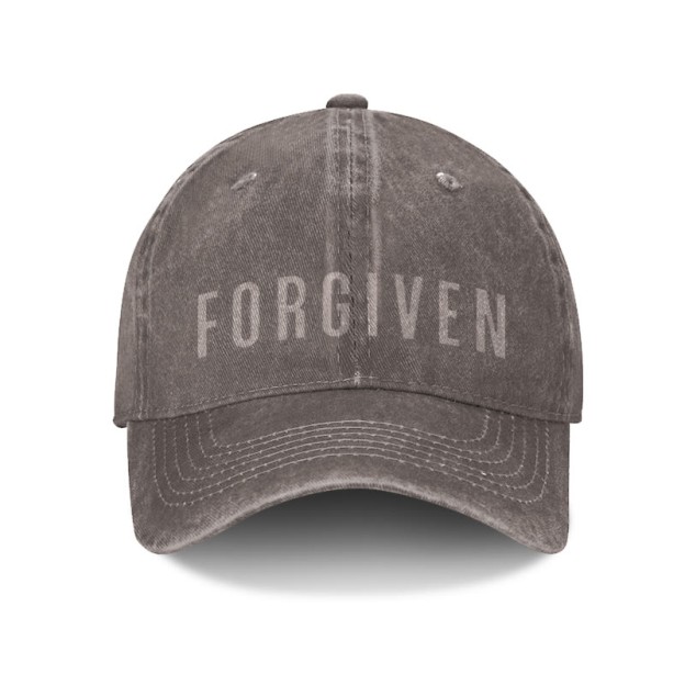 Unisex Forgiven Print Washed Cap - Coffee - one size - image 3