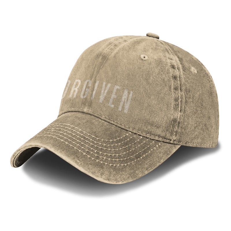 Unisex Forgiven Print Washed Cap - Khaki - one size - image 4