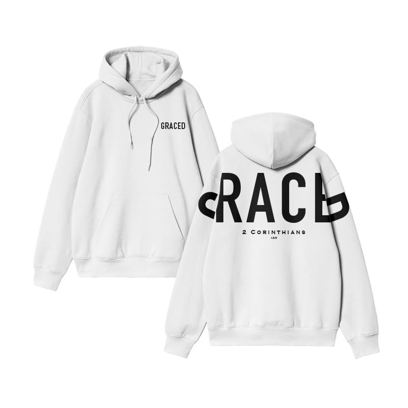 Unisex Graced 2 Corinthians 12:9 Print Hoodie - image 3