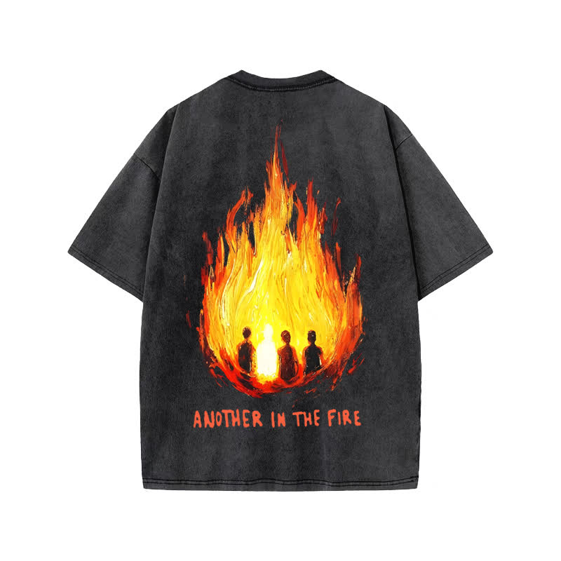 Unisex Another In The Fire Print Acid Washed T-shirt - image 1
