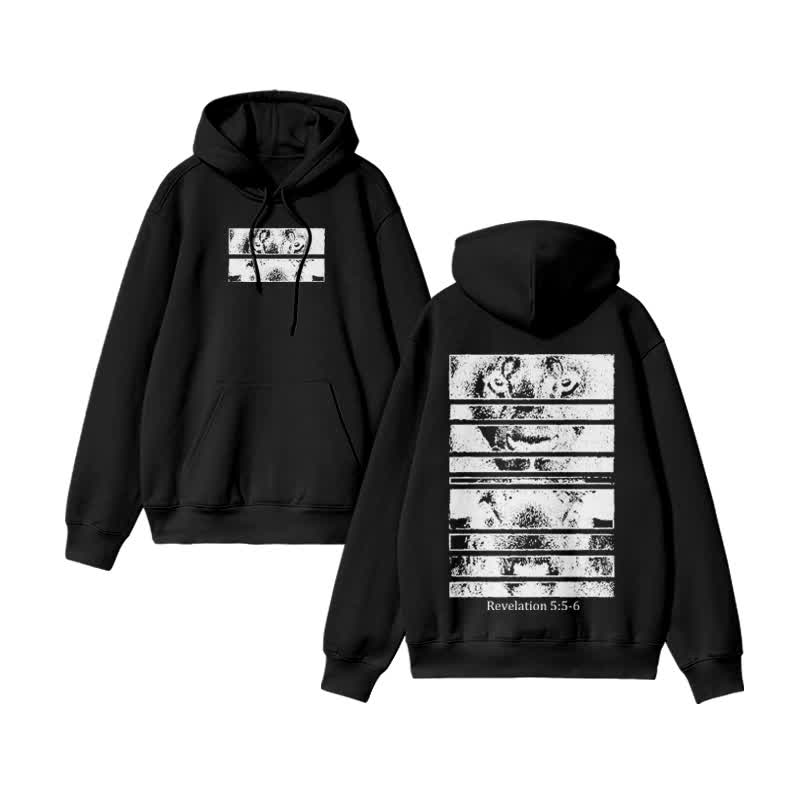 Unisex Revelation 5:5-6 Print hoodie - Black - US16-18(2XL) - image 2