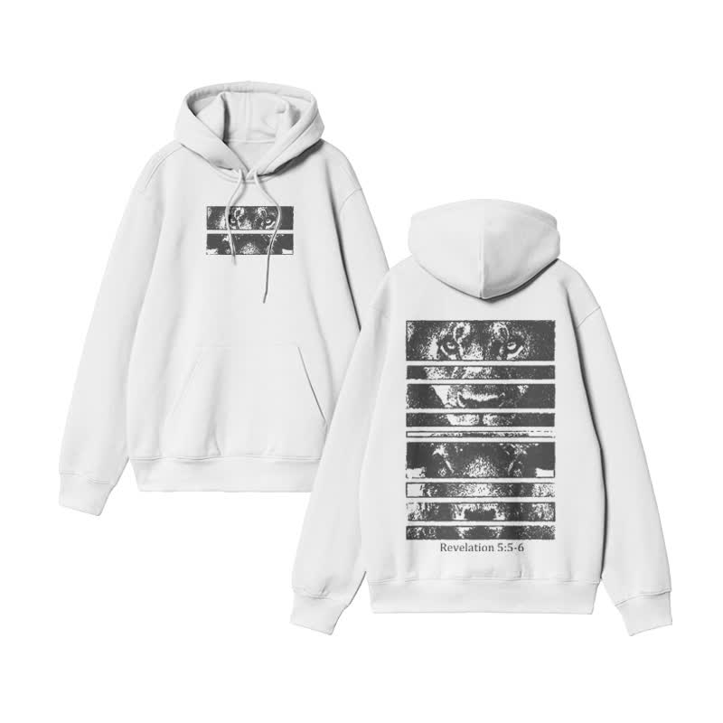 Unisex Revelation 5:5-6 Print hoodie - White - US16-18(2XL) - image 1