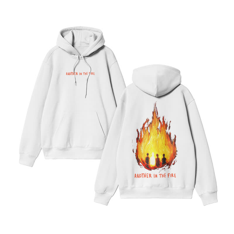 Unisex Another In The Fire Print hoodie - White - US16-18(2XL) - image 2