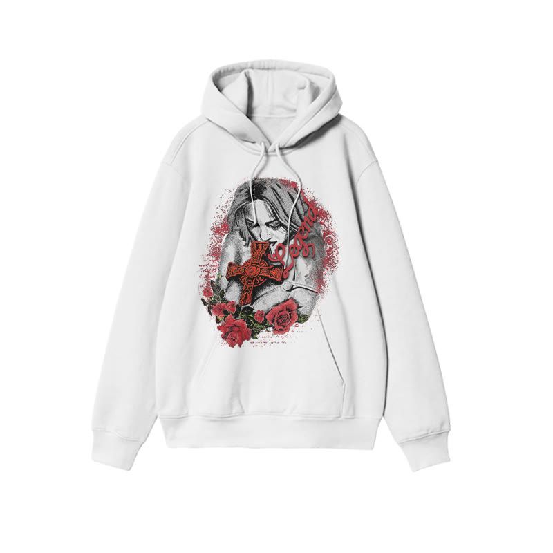 Unisex Legend Print Hoodie - White - US16-18(2XL) - image 4