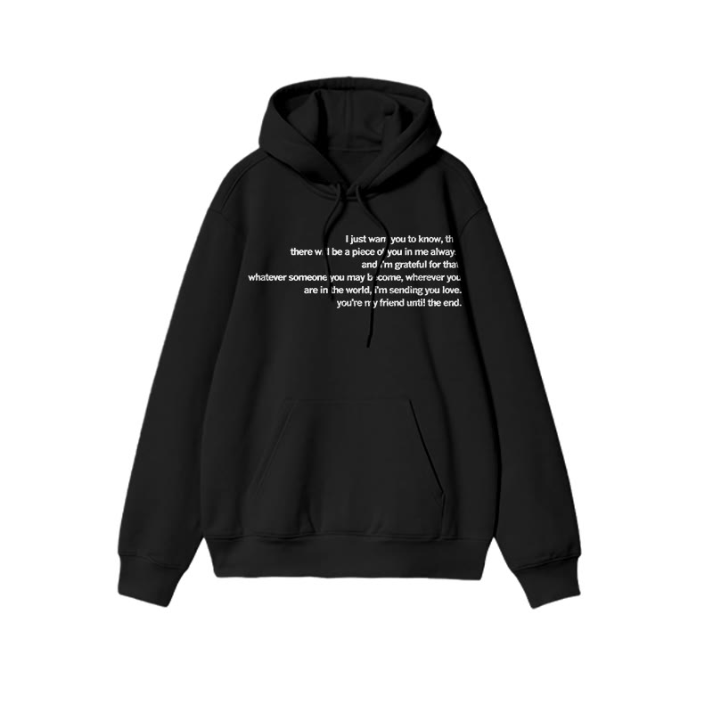 Unisex You're My Friend Until The End Print Hoodie - Black - US16-18(2XL) - image 2