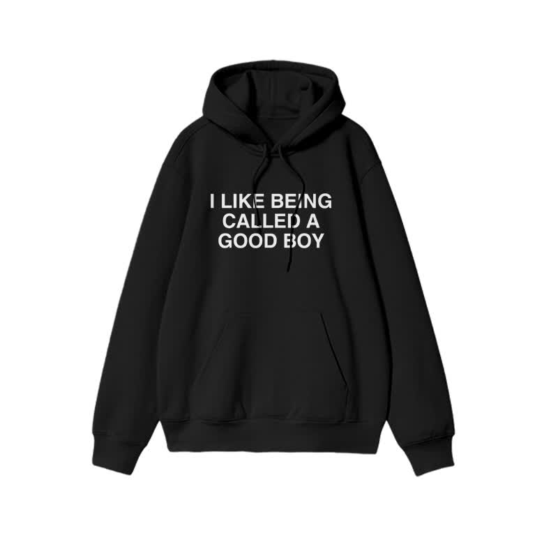 Unisex "I Like Being Called a Good Boy" print hoodie - Black - 2XL - image 1