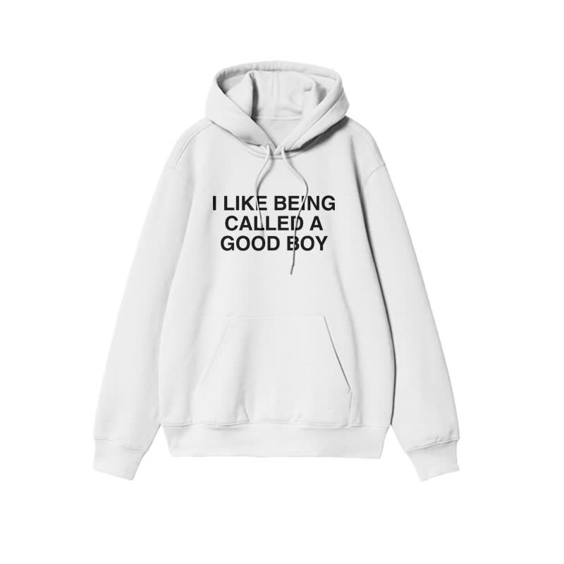 Unisex "I Like Being Called a Good Boy" print hoodie - White - 2XL - image 2
