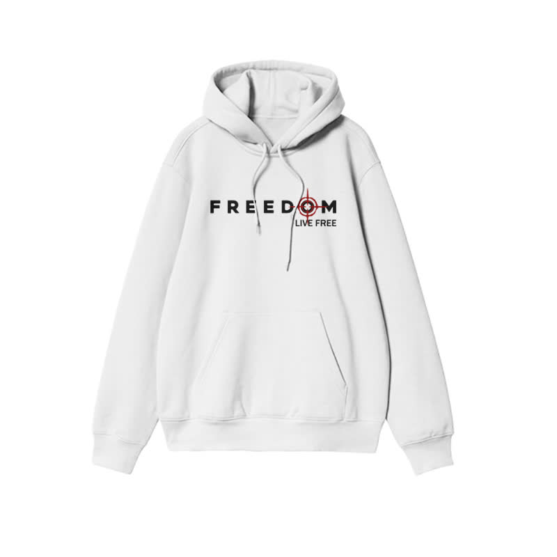Unisex Freedom Live Free Print Hoodie - White - 2XL - image 1