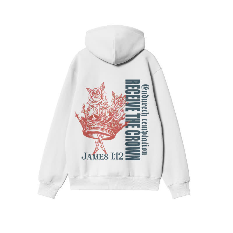 Unisex Endureth The Temptation Receive The Crown James 1:12 Print Hoodie - image 1