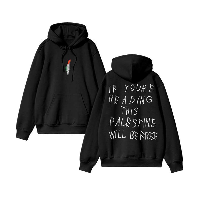 Unisex If You're Reading Will Be Free Print Hoodie - Black - US16-18(2XL) - image 2