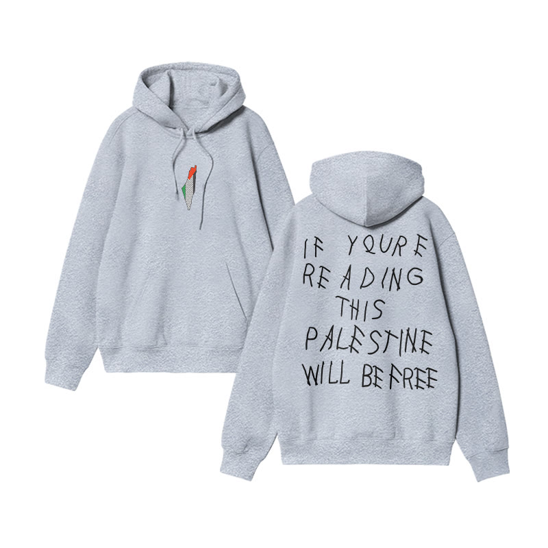 Unisex If You're Reading Will Be Free Print Hoodie - Grey - US16-18(2XL) - image 4