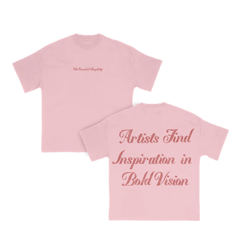 Unisex Artists Find Inspiration In Bold Vision Print T-shirt - Pink - US16-18(2XL) - image 2