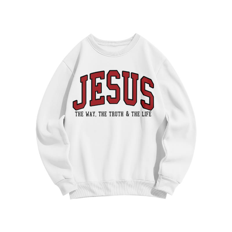 Unisex Jesus The Way The Truth & The Life Print Sweatshirt - White - US16-18(2XL) - image 2