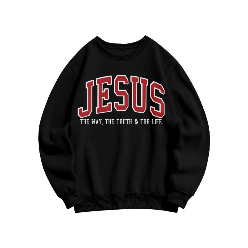 Unisex Jesus The Way The Truth & The Life Print Sweatshirt - Black - US16-18(2XL) - image 1