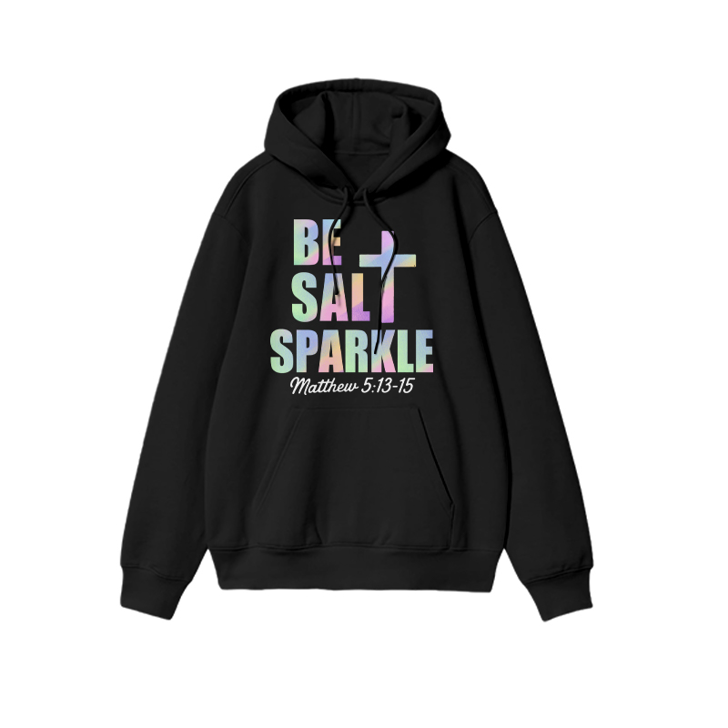 Unisex Salt & Sparkle Matthew 5:13-15 Print Hoodie - Black - 2XL - image 1