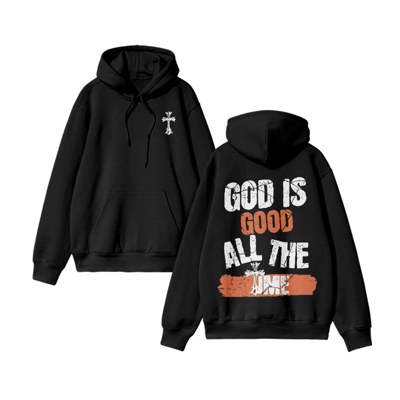 Unisex God Is Good All The Time Print Hoodie - Black - US16-18(2XL) - image 2