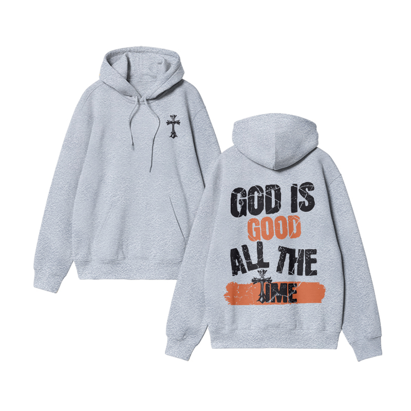 Unisex God Is Good All The Time Print Hoodie - Grey - US16-18(2XL) - image 4