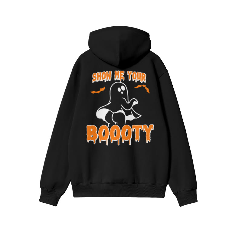Unisex Show Me Your Boooty Funny Halloween Print Hoodie - image 1