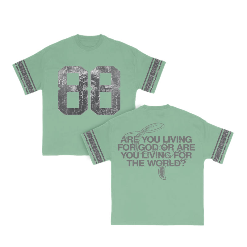 Unisex Are You Living For God Or Are You Living For The World Print T-shirt - Light Green - 8XL - image 13
