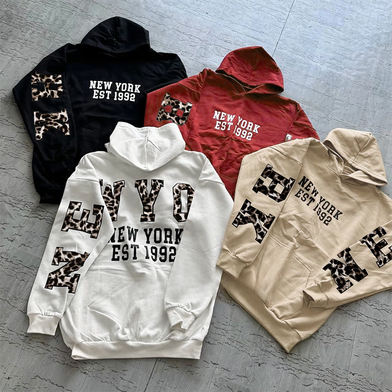 Unisex Leopard New York Print Hoodie - image 1