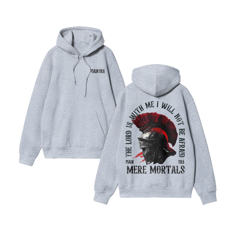 Unisex The Lord Is With Me I Will Not Afraid Christian Print Hoodie - Grey - US16-18(2XL) - image 4