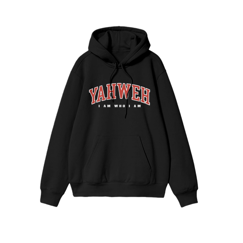 Unisex Yahweh I Am Who I Am Print Hoodie - Black - 2XL - image 1