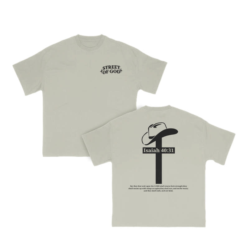 Unisex Street Of God Print T-shirt - Warm Grey - US16-18(2XL) - image 5