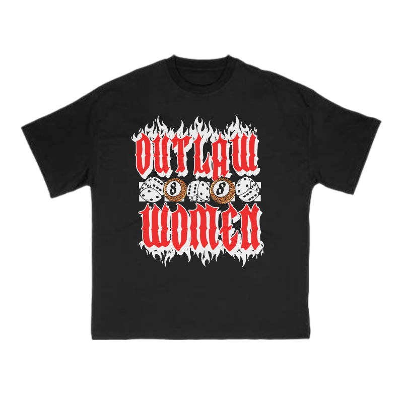 Unisex Outlaw Women Dice Print T-shirt - Black - US16-18(2XL) - image 1