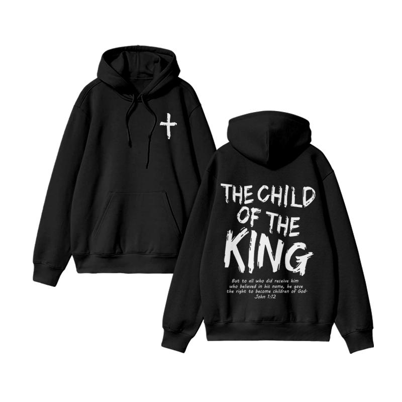 Unisex The Child Of The King John 1:12 Print Hoodie - Black - US16-18(2XL) - image 2