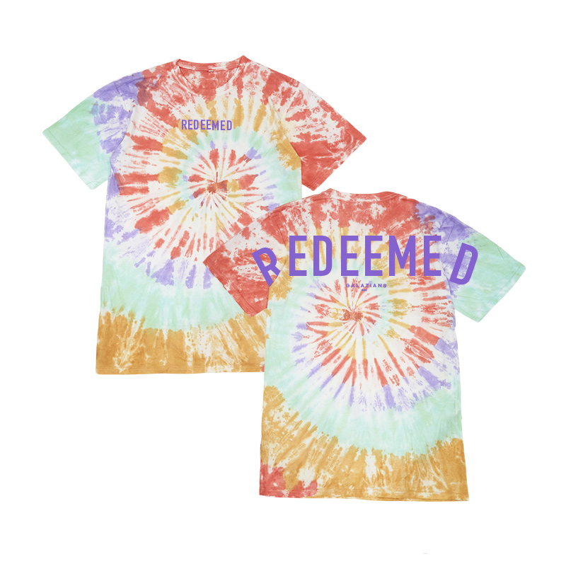 Unisex Redeemed Galatians 2:20 Print Tie-dye T-shirt - Orange - US40-42(7XL) - image 1