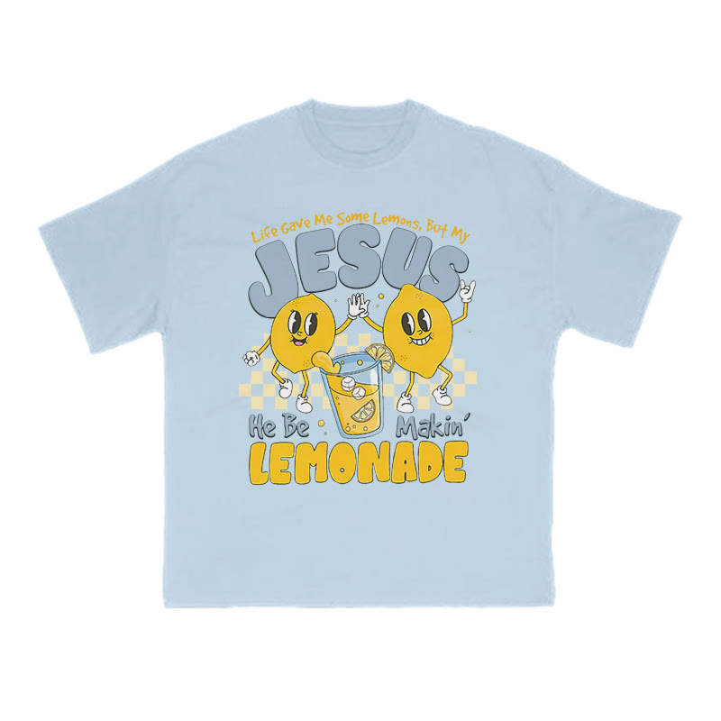 Unisex Life Gave Me Some Lemons Print T-shirt - Light Blue - US16-18(2XL) - image 2