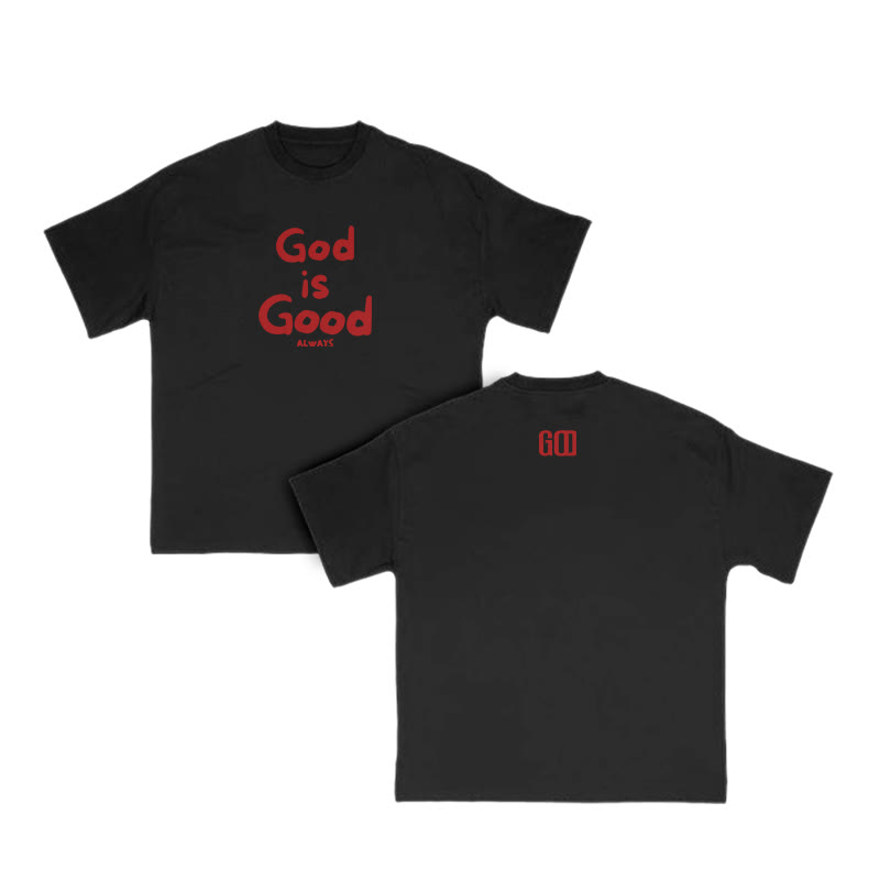 Unisex God Is Good Always Print T-shirt - Black - US16-18(2XL) - image 3