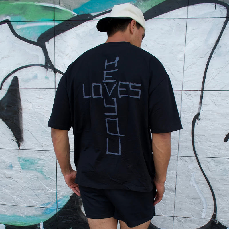 Unisex He Loves You Print T-shirt - image 1