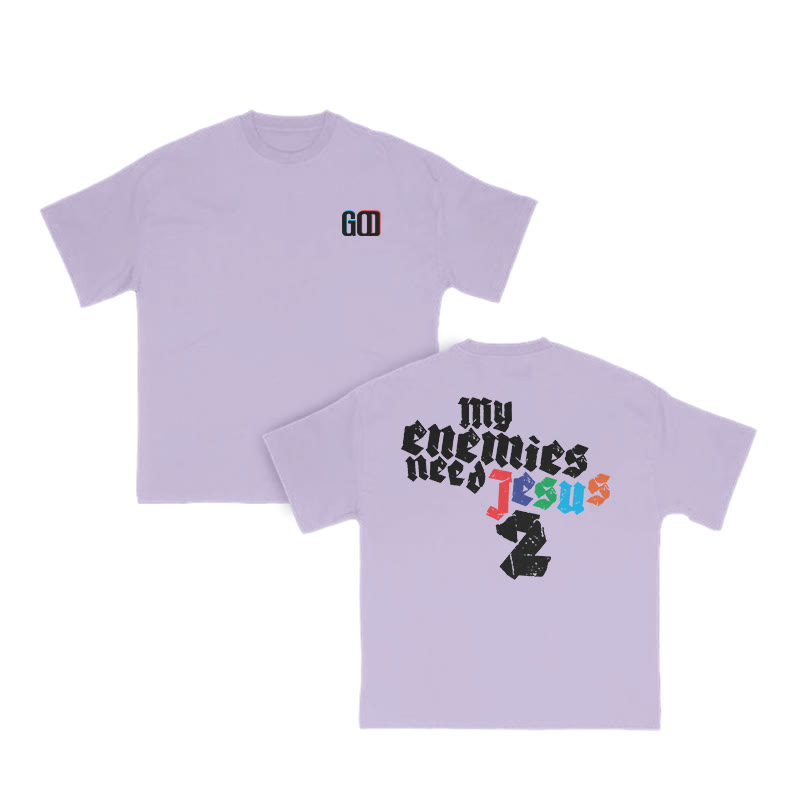 Unisex My Enemies Need Jesus 2 Print T-shirt - Purple - US16-18(2XL) - image 13