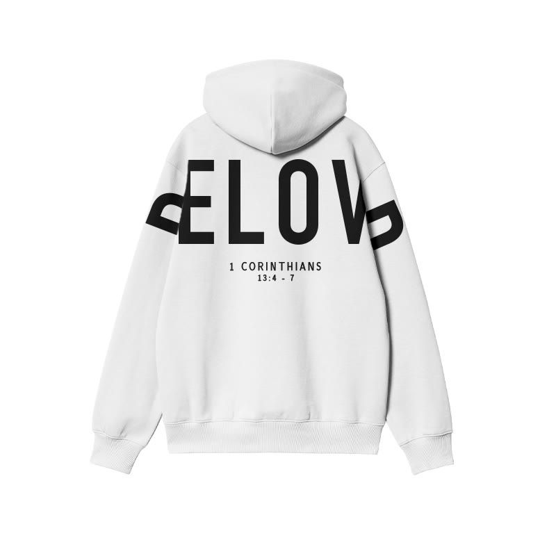 Unisex 100% Cotton Beloved 1 Corinthians 13:4-7 Print Hoodie - image 1