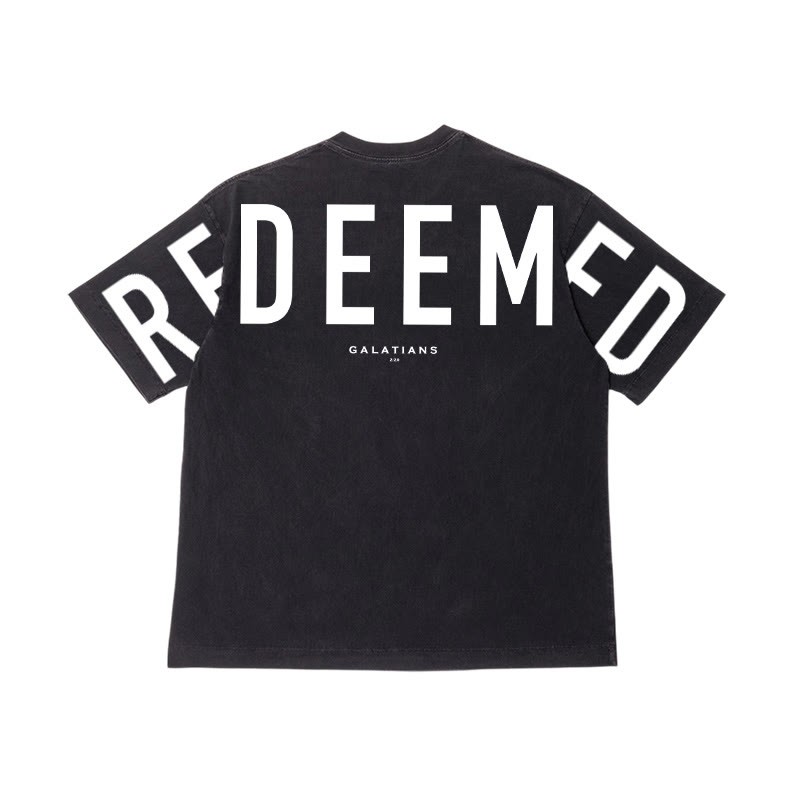 Unisex Redeemed Galatians 2:20 Print Washed Ripped T-shirt - image 1