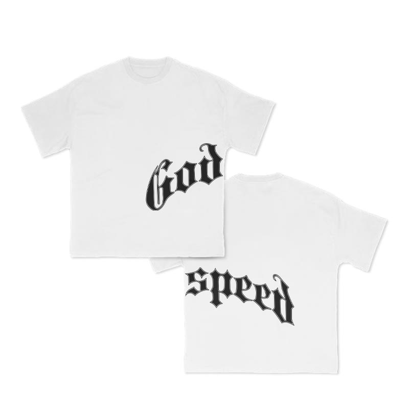 Unisex God Speed Print T-shirt - White - US16-18(2XL) - image 2