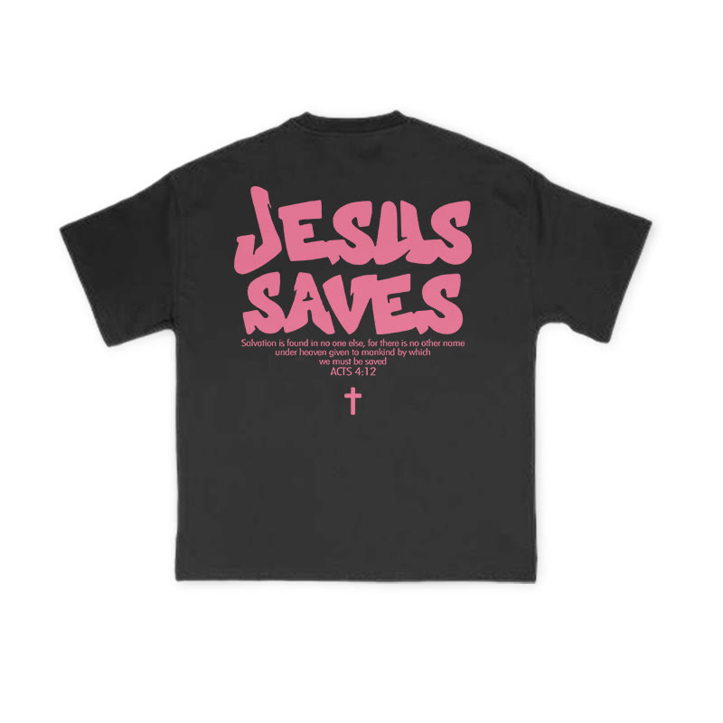 Unisex Jesus Saves Cross Print T-shirt - image 1