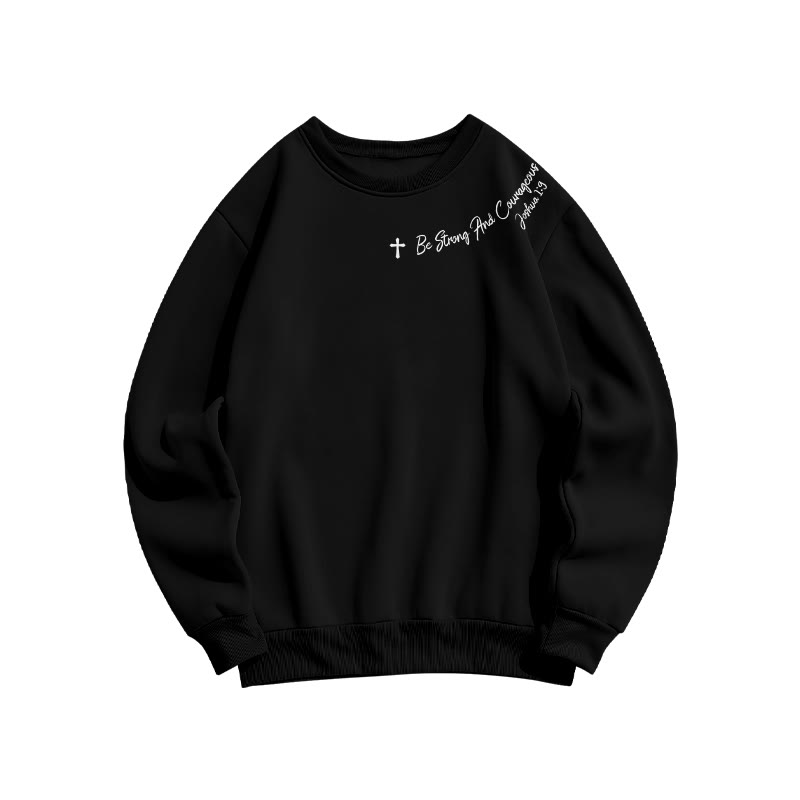 Unisex Be Strong And Courageous Joshua 1:9 Print Sweatshirt - Black - US16-18(2XL) - image 2