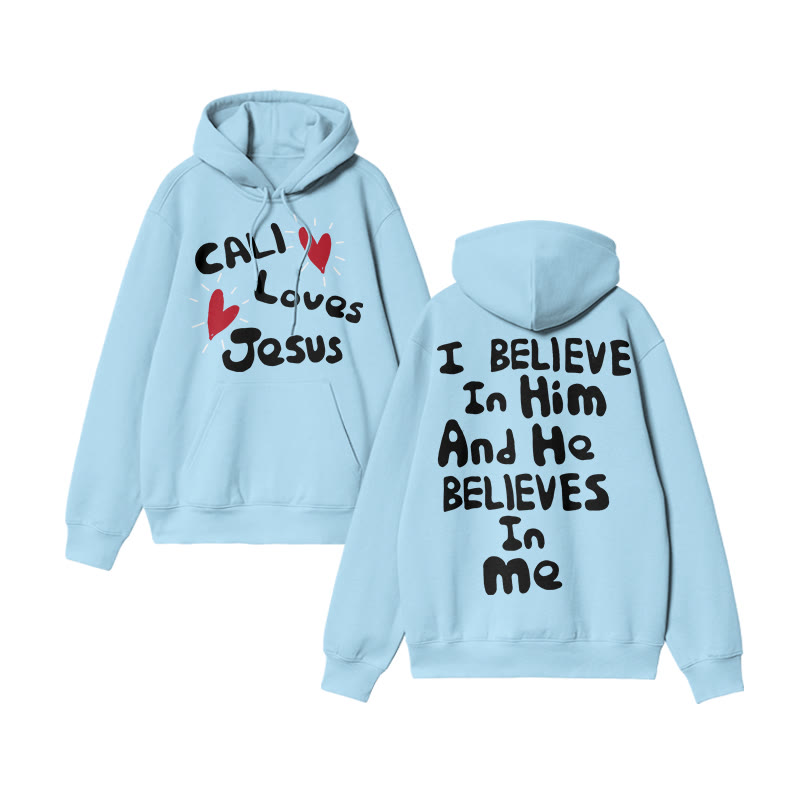 Unisex Call Loves Jesus Print Hoodie - Blue - US16-18(2XL) - image 8
