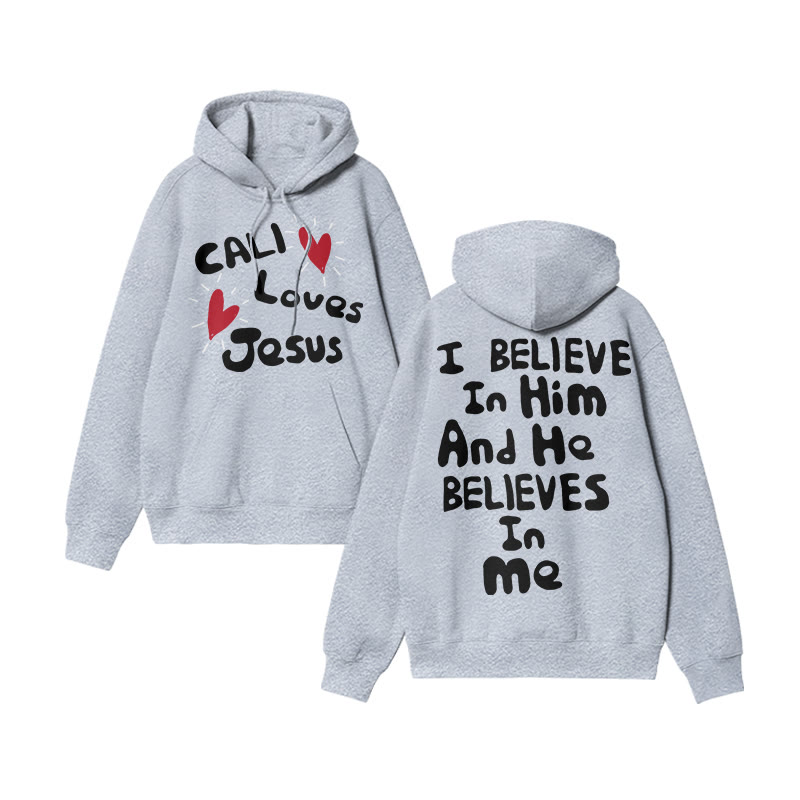 Unisex Call Loves Jesus Print Hoodie - Grey - US16-18(2XL) - image 5